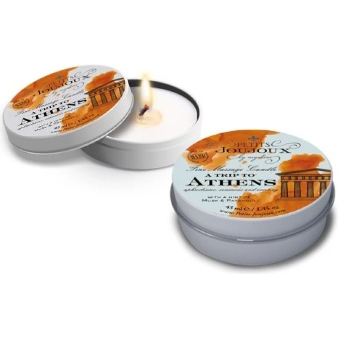 Массажная свеча Petits Joujoux A Trip to Athens, мускус и пачули, 33 г
